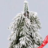 Маленькое фото 4: Ель искусственная заснеженная Н25х12х12см, зеленый/белый