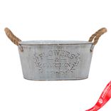 Маленькое фото 2: Кашпо с ручками (металл), 24x14хH11см, белый, вар. 2