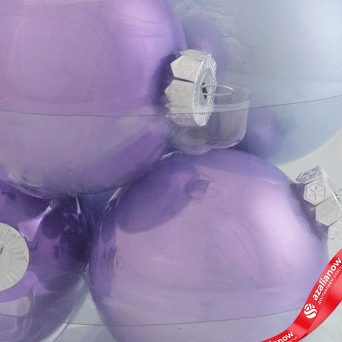 Фото 4: Набор шаров 6шт. в тубе (стекло), D8см, в асс., сиреневый, вид 1