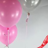 Маленькое фото 3: Композиция из 3 шаров с гелием, 30 см, ярко розовый, прозрачный