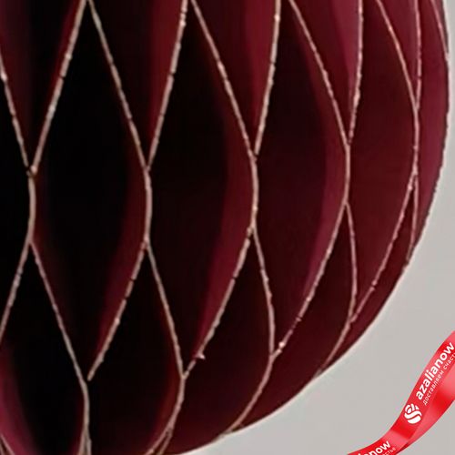 Фото 5: Украшение подвесное «Шар» (бумага), D12,5см, темно-красный