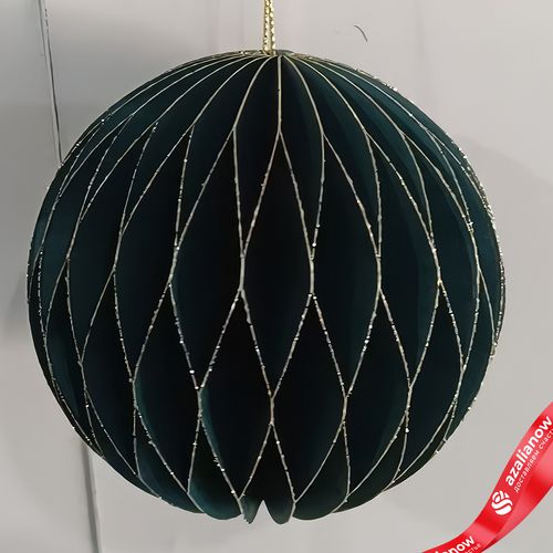 Украшение подвесное «Шар» (бумага), D10см, темно-зеленый