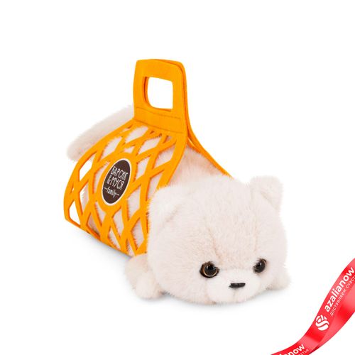 Игрушка м/н «Кот Барсик» в сумке, 35см, кремовый