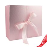 Маленькое фото 2: Коробка подарочная (картон), 21х19хН9см, розовый