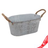 Маленькое фото 1: Кашпо с ручками (металл), 24x14хH11см, белый, вар. 2