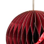 Маленькое фото 4: Украшение подвесное «Шар» (бумага), D15см, темно-красный