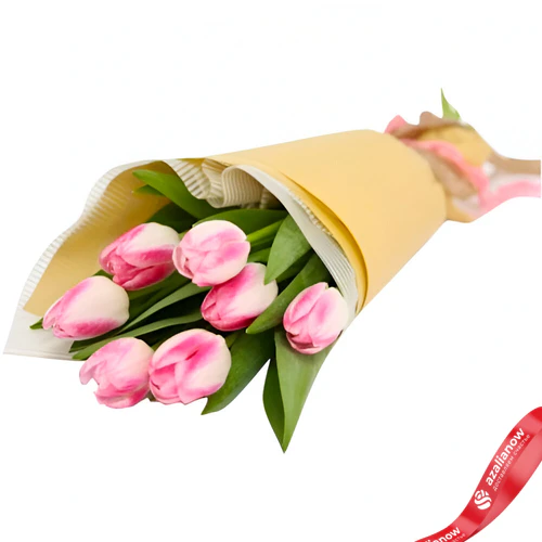 Фото 1: Букет из 7 розовых тюльпанов. Сервис доставки цветов AzaliaNow