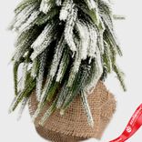 Маленькое фото 5: Ель искусственная заснеженная в кашпо, Н35х20х20см, зеленый/белый