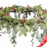 Маленькое фото 5: Венок подвесной заснеженный с ягодами, Н40хD60см, зеленый