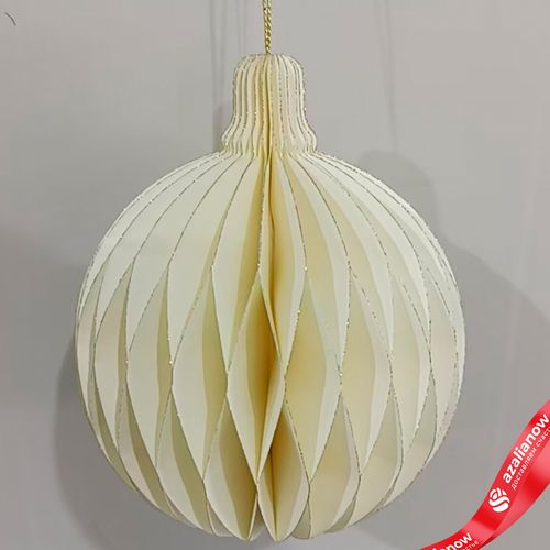 Украшение подвесное «Шар» (бумага), D12,5см, кремовый