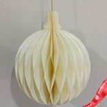 Маленькое фото 1: Украшение подвесное «Шар» (бумага), D12,5см, кремовый