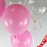 Маленькое фото 3: Композиция из 5 шаров с гелием, 30 см, ярко розовый, прозрачный