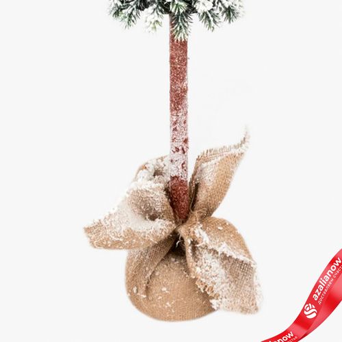 Фото 5: Ель искусственная заснеженная в кашпо, Н78х18х18см, зеленый/белый