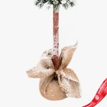 Маленькое фото 5: Ель искусственная заснеженная в кашпо, Н78х18х18см, зеленый/белый