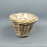 Фото флориста 1: Горшок (Кашпо) плетеное круглое Ротанг D 20 см H 17 см Серый