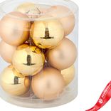 Маленькое фото 3: Набор шаров 12шт. в тубе (стекло), D3см, в асс., золотой