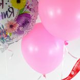 Маленькое фото 5: Композиция из 3 шаров с гелием «Счастливого Дня Рождения (цветы)», вар. 2