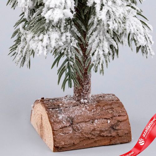 Фото 5: Ель искусственная заснеженная, Н31х12х12см, зеленый/белый