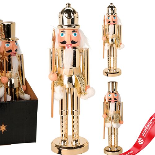 Фото 4: Сувенир «Щелкунчик» (дерево), 28,5х8х8см, в асс., золотой