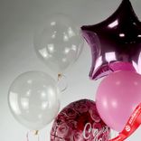 Маленькое фото 2: Композиция из 5 шаров с гелием «С Днем Рождения (симфония роз)», вар. 4