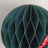 Маленькое фото 2: Украшение подвесное «Шар» (бумага), D15см, темно-зеленый