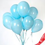 Маленькое фото 1: Композиция из 10 шаров с гелием, 30 см, голубой, пастель