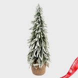 Маленькое фото 1: Ель искусственная заснеженная в кашпо, Н60х22х22см, зеленый/белый