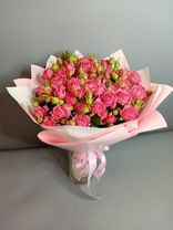Букет из 9 кустовых пионовидных розовых роз. Фото флориста - 0