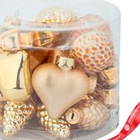 Маленькое фото 3: Набор украшений 20шт. в тубе (стекло), 4см, в асс., золотой