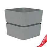 Маленькое фото 1: Цветочный горшок «Фиори» (пластик), D9,5xH8,5см, 0,45л, серый