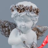 Маленькое фото 3: Сувенир «Ангел» (полирезин), H6,5х6х5см, белый