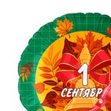 Маленькое фото 4: Шар с гелием «Круг - 1 Сентября (колокольчик и листья)», зеленый, 46 см