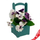 Маленькое фото 3: Корзина (дерево), 14х14х30см, изумрудный