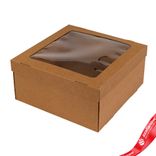 Маленькое фото 2: Коробка подарочная с крышкой 32х32х15см, натуральный