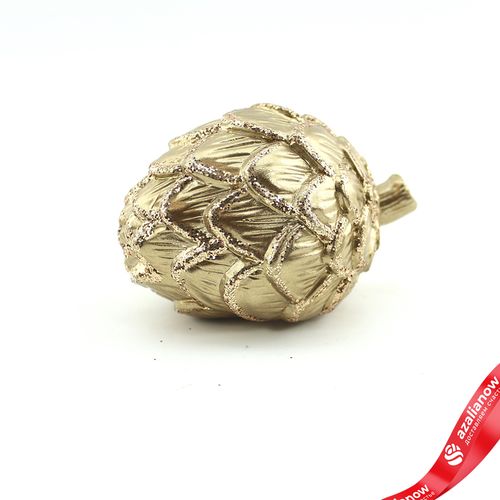 Сувенир «Шишка» (керамика), Н7,5х11х8см, золотой