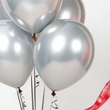 Маленькое фото 3: Композиция из 5 шаров с гелием, 30 см, серебряный