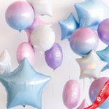 Маленькое фото 2: Композиция из 18 шаров с гелием «Звезды и Круги», ассорти