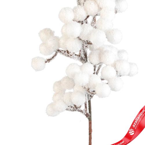 Фото 5: Ветка с ягодами заснеженная, H42 см, белый