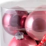 Маленькое фото 5: Набор шаров 6шт. в тубе (стекло), D8см, в асс., розовый, вид 1