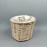 Фото флориста 2: Горшок (Кашпо) плетеное круглое Ротанг D 25 см H 20 см Серый