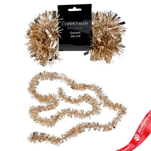 Гирлянда «Мишура» (пластик), 3м, шампань