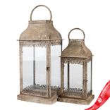Маленькое фото 2: Набор фонарей 2шт. (металл/стекло), 26х21хH54см, бронзовый