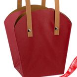 Маленькое фото 5: Пакет для цветов (бумага), 18,5х16,5х11,5см, красный