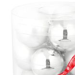 Маленькое фото 4: Набор шаров 15шт. в тубе (стекло), D6см, в асс., серебряный