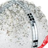 Маленькое фото 3: Украшение подвесное «Шар с зеркальными полосками», D12см, белый