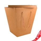 Маленькое фото 2: Коробка для букета 32х50х55см, с крышкой, натуральный