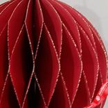 Маленькое фото 3: Украшение подвесное «Шар» (бумага), D12,5см, красный