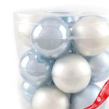 Маленькое фото 3: Набор шаров 15шт. в тубе (стекло), D6см, микс голубой/белый