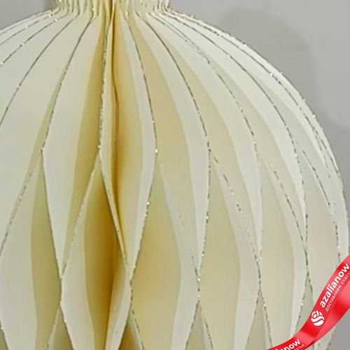 Фото 3: Украшение подвесное «Шар» (бумага), D12,5см, кремовый