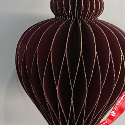 Фото 2: Украшение подвесное «Юла» (бумага), D9,5х15см, темно-красный